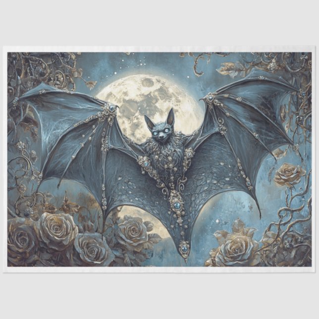 Halloween Jewelled Bat Tissue Paper (Front)