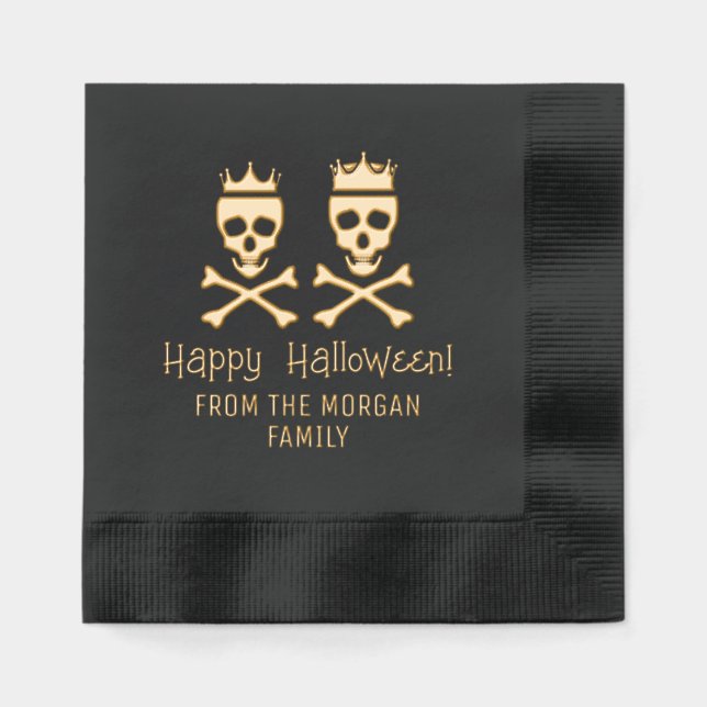 Halloween joyeuse et joyeuse du crâne et des os cr (Recto)