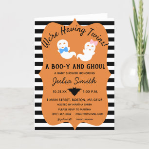 Halloween Jumeau Genre Reveillez Invitation Boo-y 