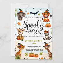 Halloween Jungle Safari Animals Boy 1st Birthday
