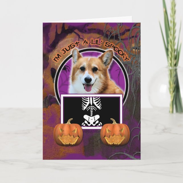 Halloween - Just a Lil Spooky - Corgi - Owen Card (Front)
