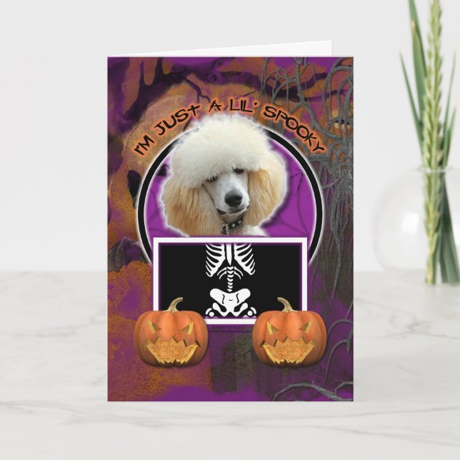 Halloween - Just a Lil Spooky - Poodle - Apricot Card (Front)