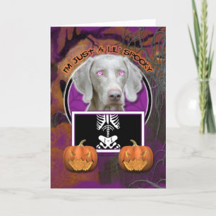 Halloween - Just a Lil Spooky - Weimaraner Card