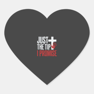 Halloween Just The Tip Bloody Cross Heart Sticker