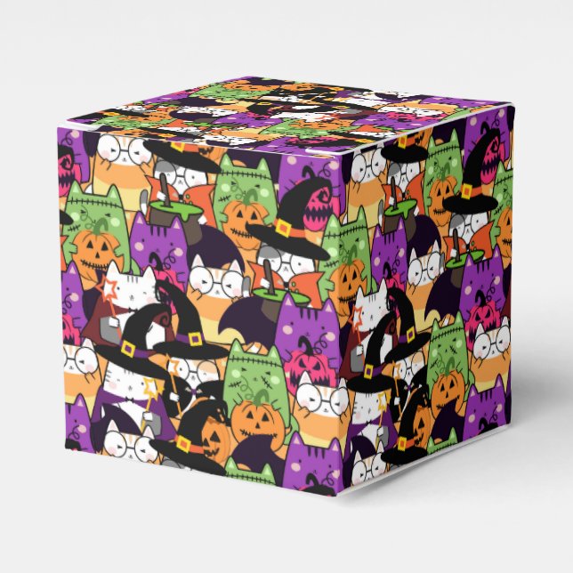 Halloween Kawaii Cat Pattern  Favor Box (Front Side)