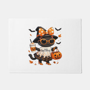 Halloween Kawaii Cat � Witch Cat with Pumpkin and Doormat
