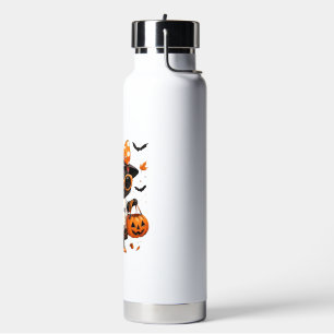 Halloween Kawaii Cat � Witch Cat with Pumpkin and  Water Bottle