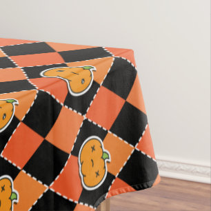 Halloween Kawaii Jack-o-lantern Argyle Tablecloth