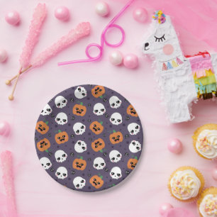 Halloween Kawaii Pattern Paper Plate