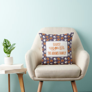 Halloween Kawaii Pattern Throw Pillow