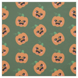 Halloween Kawaii Pumpkins Pattern Fabric
