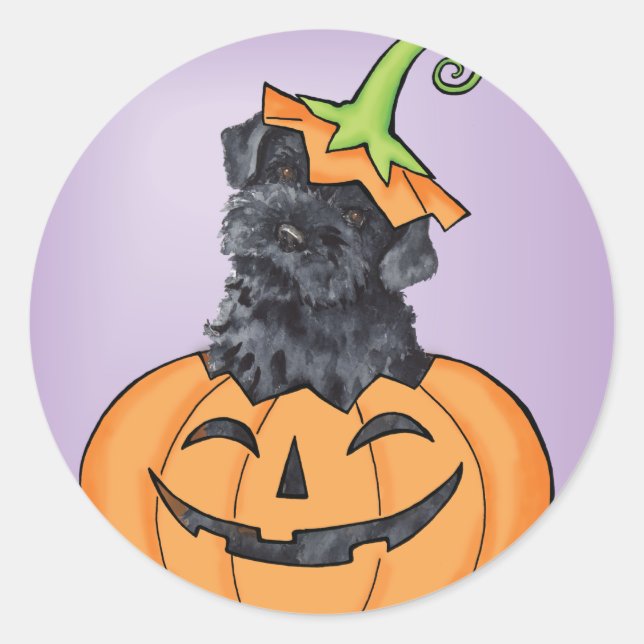 Halloween Kerry Blue Terrier Classic Round Sticker (Front)
