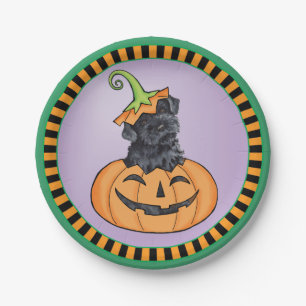 Halloween Kerry Blue Terrier Paper Plate