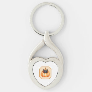 Halloween keychain "Kitten in Pumpkin"