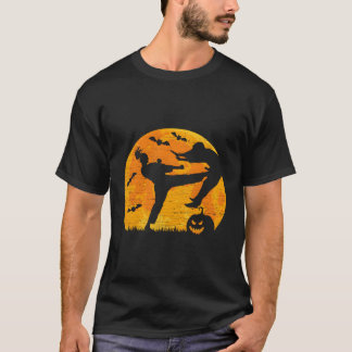 Halloween Kickboxing Mial Full Moon Pumpkin T-Shirt