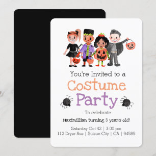 Halloween Kid Birthday Costume Party Invite