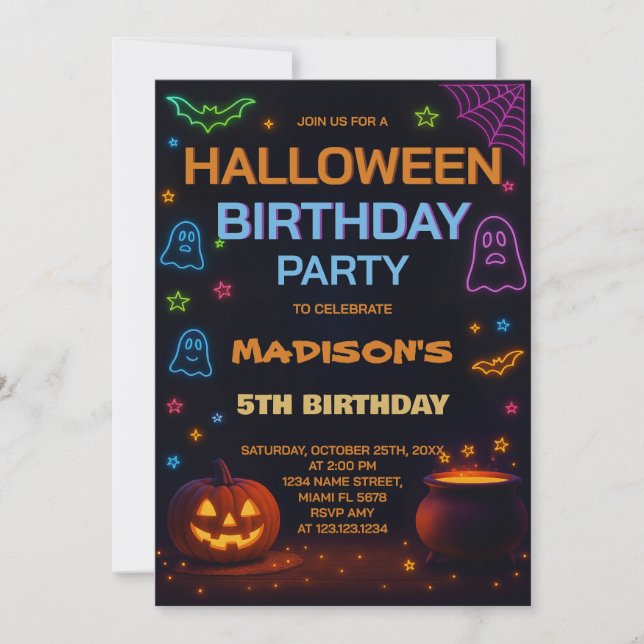 Halloween Kids Birthday Invitation (Front)