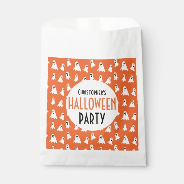 Halloween Kids Ghost Pattern Personalized Party Favour Bag (Front)