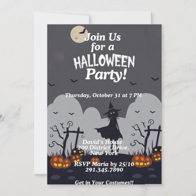 Halloween Kid's Party Invitation (Front)