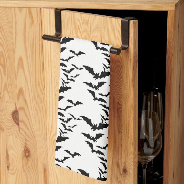 Halloween Kitchen Towel-Bats Kitchen Towel (Thirds Fold)