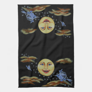 Halloween,kitchen,towel,moon,witches,stars Kitchen Towel