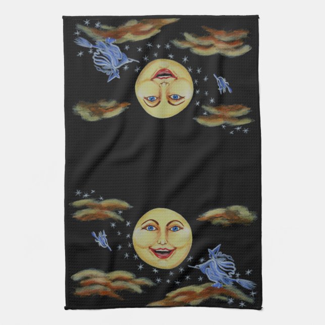 Halloween,kitchen,towel,moon,witches,stars Kitchen Towel (Vertical)