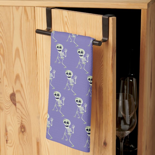 Halloween Kitchen Towel-Skeleton Kitchen Towel (Thirds Fold)