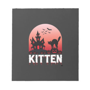 Halloween Kitten Haunted House Cat Design_1 Notepad