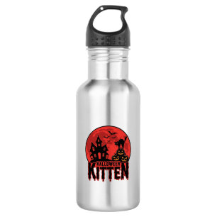 Halloween Kitten Haunted House Cat Graphic_1 532 Ml Water Bottle