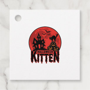 Halloween Kitten Haunted House Cat Graphic_1 Favour Tags