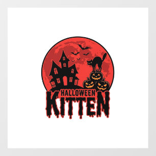 Halloween Kitten Haunted House Cat Graphic_1 Window Cling