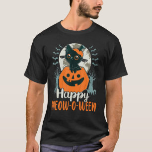 Halloween Kitten With Pumpkin Happy Meow O Ween T-Shirt