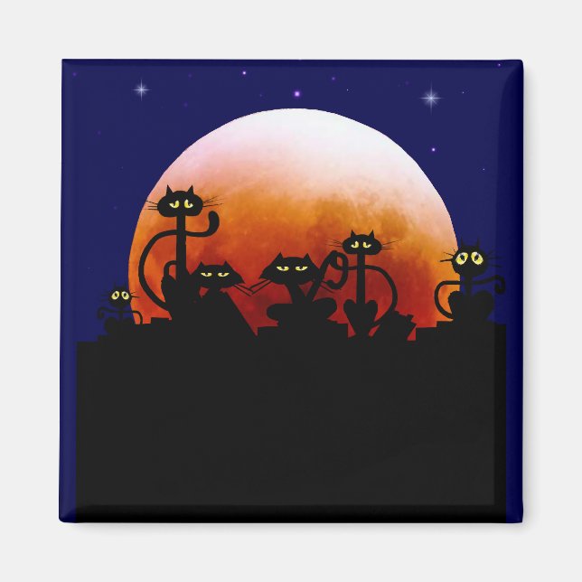 Halloween Kitties et Halloween Moon Magnet (Devant)