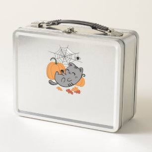 Halloween Kitty and Spiders Classic T-Shirt Metal Lunch Box