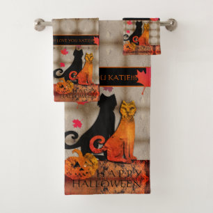 Halloween Kitty Cat Towel