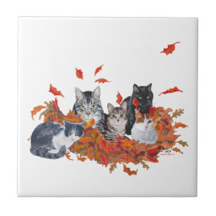 Halloween Kitty Cats Tile