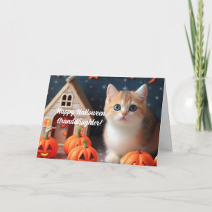 HALLOWEEN KITTY FOR GRANDDAUGHTER CARD