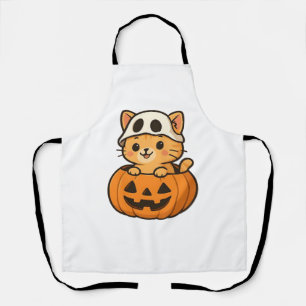 Halloween Kitty inside a pumpkin Classic T-Shirt Apron