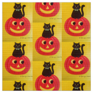 Halloween Kitty Kitty Fabric