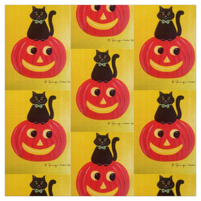 Halloween Kitty Kitty Fabric (Swatch)