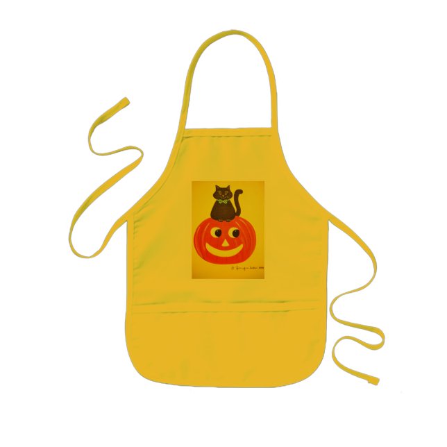 Halloween Kitty Kitty Kids Apron (Front)