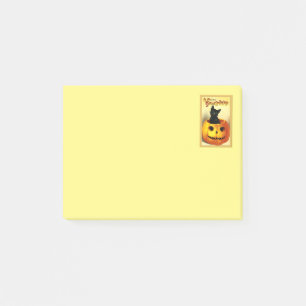 Halloween Kitty Sitting in Jack O Lantern Post-it Notes