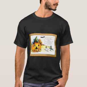 Halloween Kitty Sitting in Jack O Lantern T-Shirt