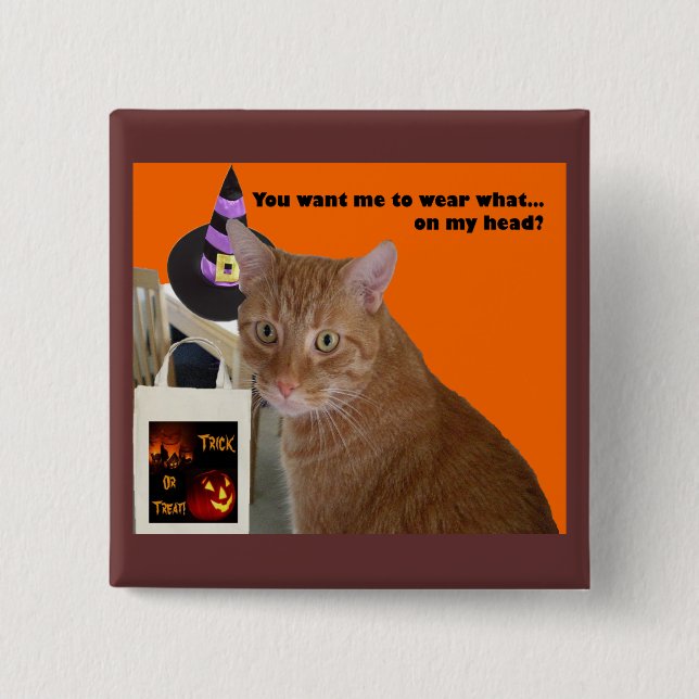 Halloween Kitty - Wear What 2 Inch Square Button (Front)