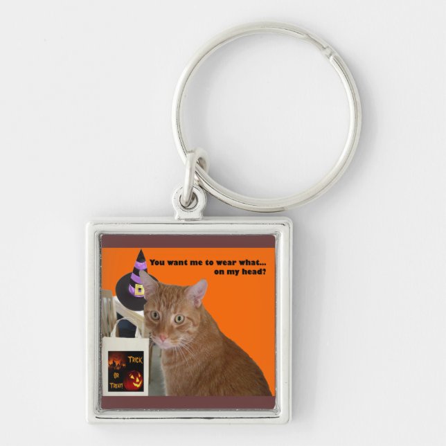 Halloween Kitty Wear What Keychain (Front)