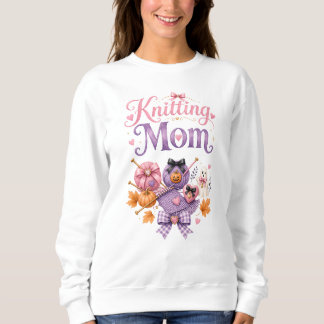 Halloween Knitting Mom - Basic Women Sweatshirt