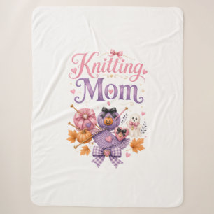 Halloween Knitting Mom - Sherpa Blanket