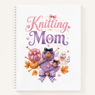 Halloween Knitting Mom - Spiral Notebook