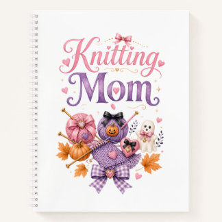 Halloween Knitting Mom - Spiral Notebook