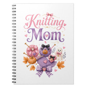 Halloween Knitting Mom - Spiral Photo Notebook